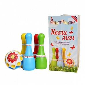 Набор – Кегли, 4 кегли, мяч 22 см (ПКФ игрушки, СИ-776sim)